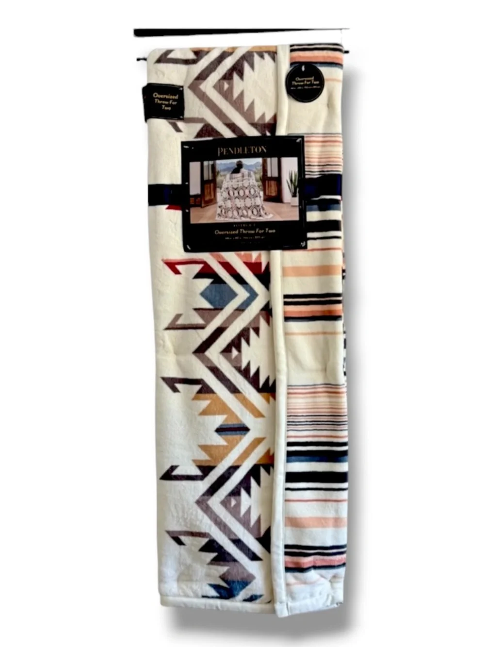 Pendleton Iconic Aztec Print Oversized Throw Blanket For 2  60”x80”